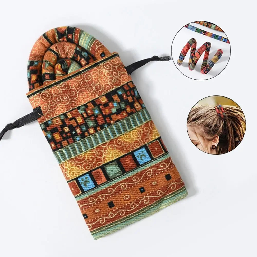 Women Hair Accessories Long Ponytail Holders Bendable Dreadlocks Women Hair Band Ethnic Style Hair Rope Spiral Lock Hair Ties