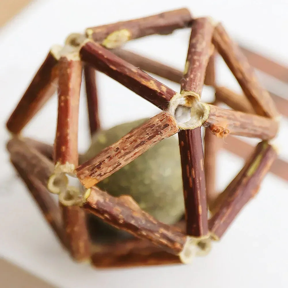 Catnip Ball Toy Kitten Chewing Toys Clean Cats Teeth Healthy Catnip Balls Matatabi Wood Stick Cat Interactive Toys Pets Supplies