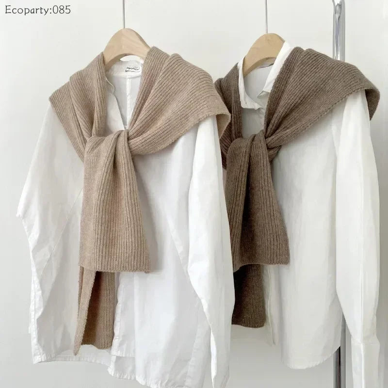 Winter Hat and Scarf Set Knitted Hooded Shawl Balaclava Hat Women Keep Warm Scarf Wool Pullover Hat Gothic Accessories 2025 New