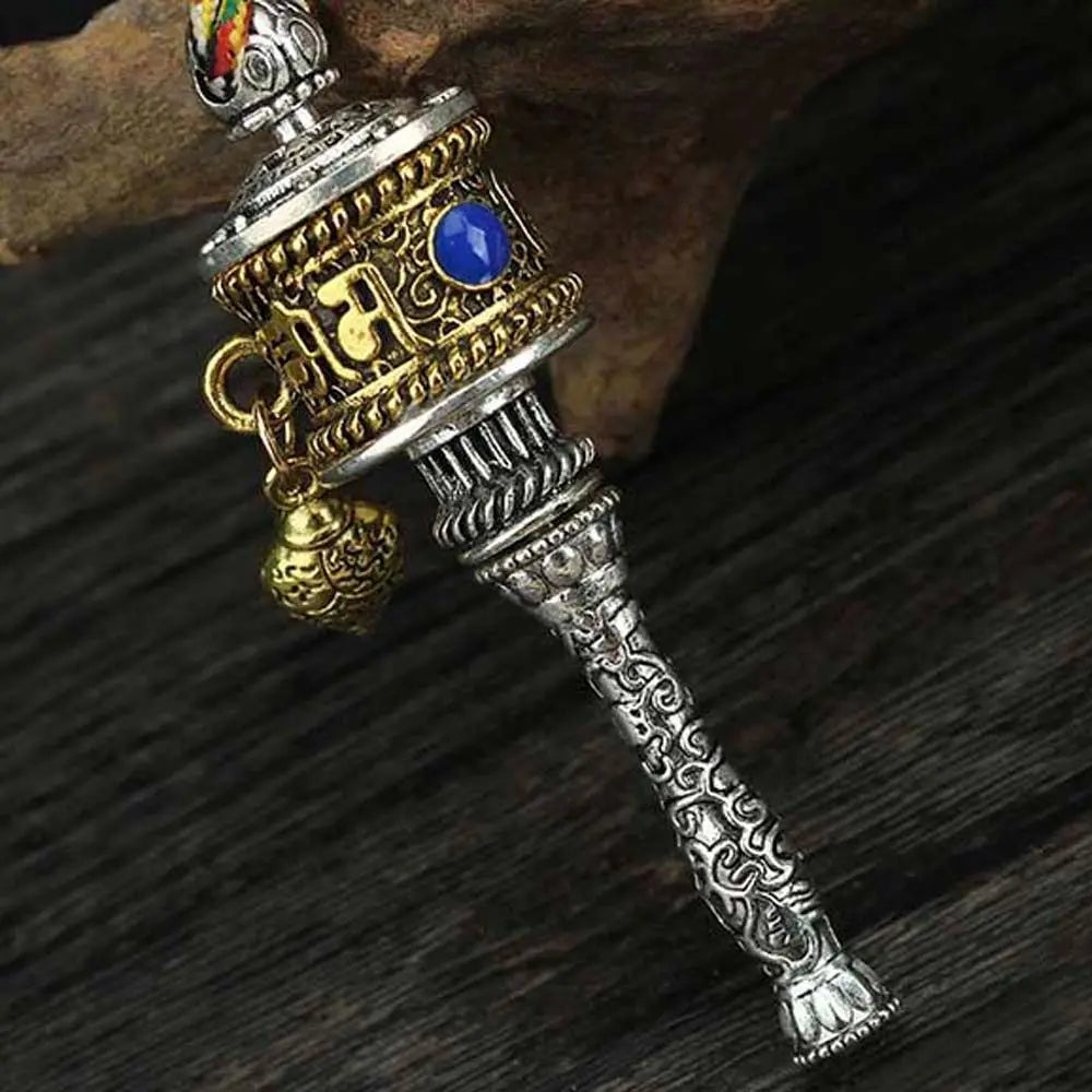 Accessories Car Ornament Women Men Jewelry Bag Pendants Prayer Wheel Pendants Vajra car keychain Key holder Buddhist keychain