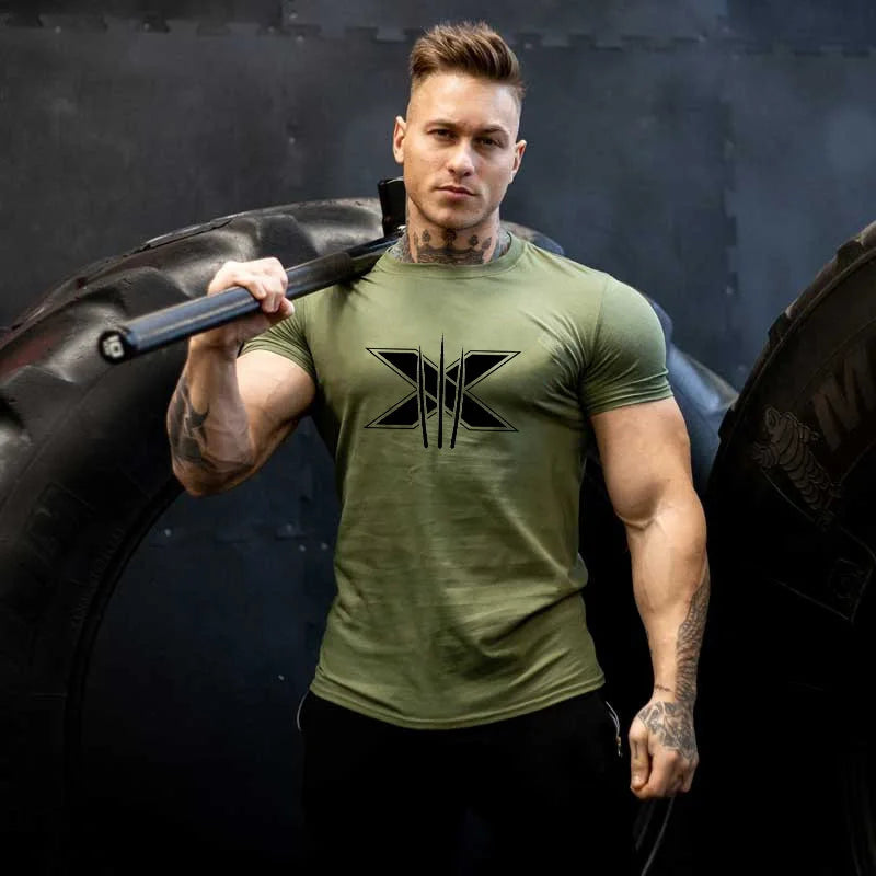 Tshirt for Men Bodybuilding  Graphic T Shirts Workout Fitness Men Clothing Short Sleeve Shirt Street Wear