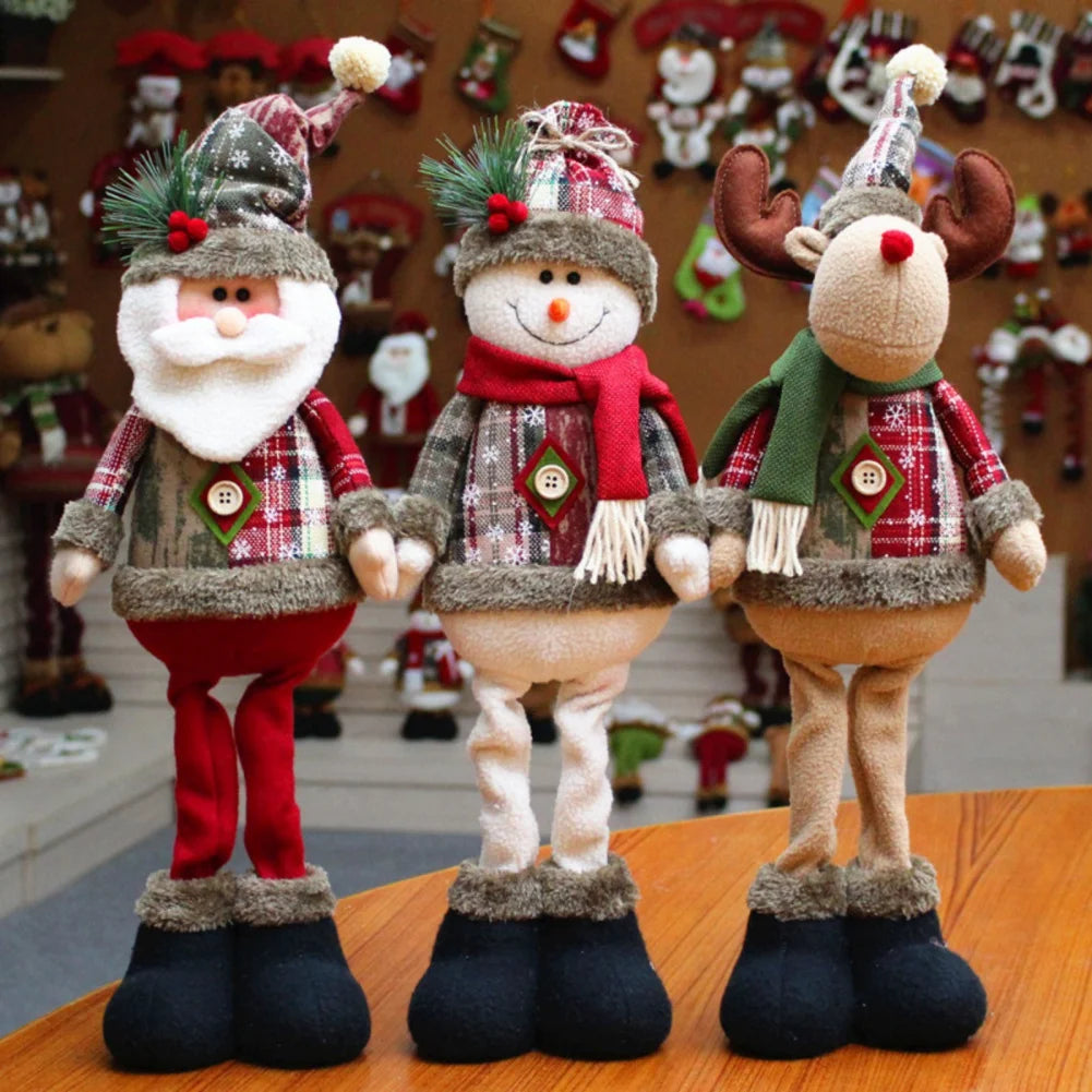 Christmas Dolls New Year Ornament Reindeer Snowman Santa Elk Bear Doll Children's Gifts New Year Christmas Dolls decoration