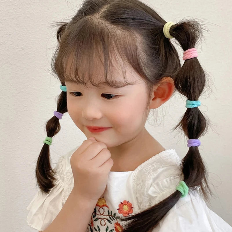 50/100Pcs Hair Bands for Children Colorful Nylon Scrunchie Hair Ties Rubber Band Kids Elastic Hair Leagues Girl Hair Accessories