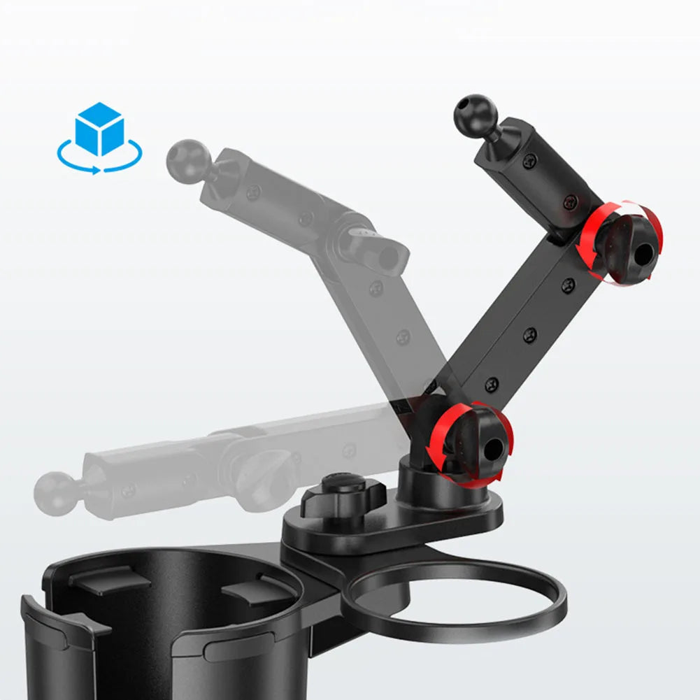 For Car Use For Most Phones 2 In 1 Design 360 Rotation Daily Commute Flexible Car Gadget For Phone And Drinks Water Cup Fitment