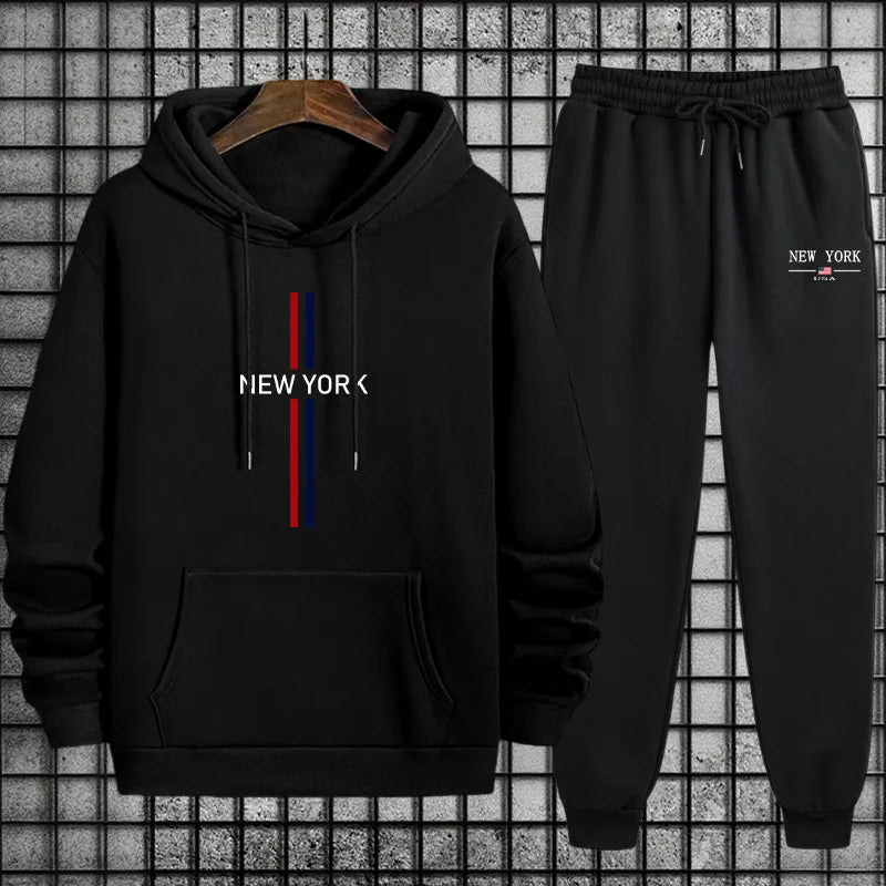 Mens Tracksuit Casual Printing Sweatshirts Outdoors Sports Jogging Mens Clothing Single Piece Hoodies Pants Hot Sales Streetwear