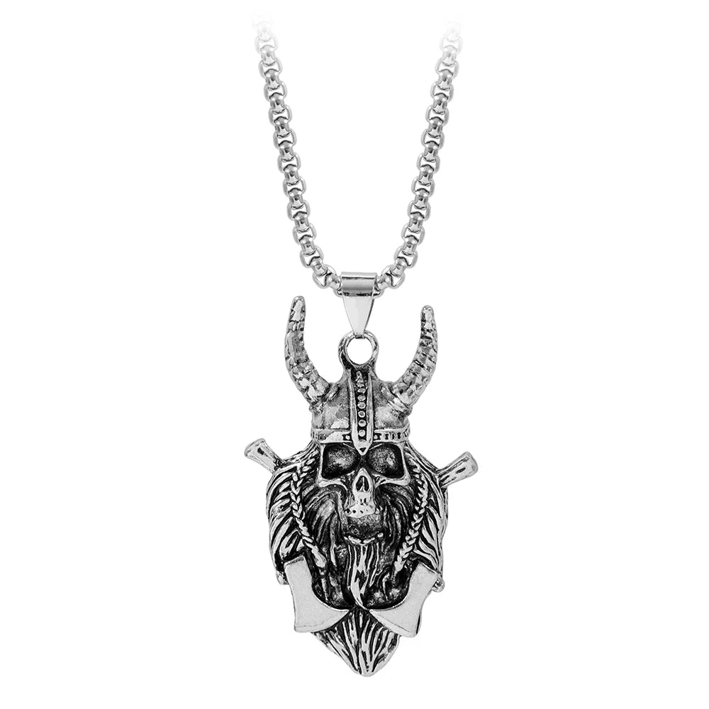 Men's Cool Personalized Viking Skull Pendant Accessories Retro Gothic Gift Toys Suitable for Giving to Friends as Gifts
