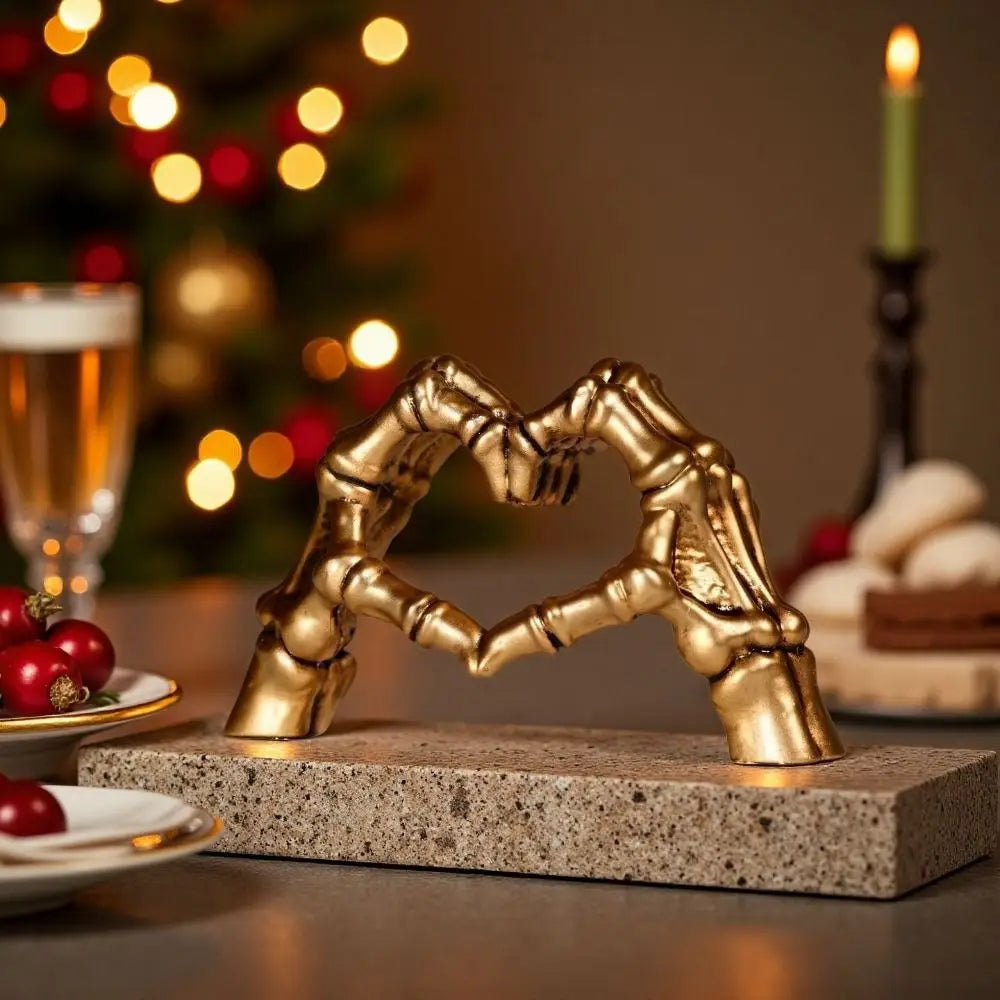 Halloween Themed Halloween Heart Hands Sculpture Handicraft Ornaments Abstract Skeleton Statue Collectible Display