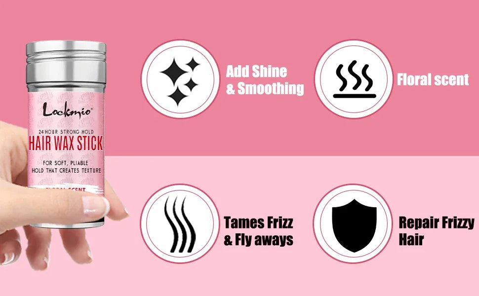 Professional Styling Wax for Women Anti-frizz Pomade Smoothing Broken Back Hair Mud Messy Hairs Control Wax Rod for Natural Wigs