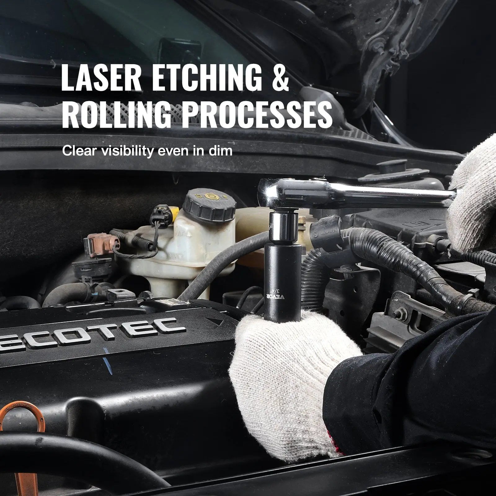 Impact Sockets Set 11pcs 6-Point 3/8in Drive Bit Ratchet Tool Kit Case