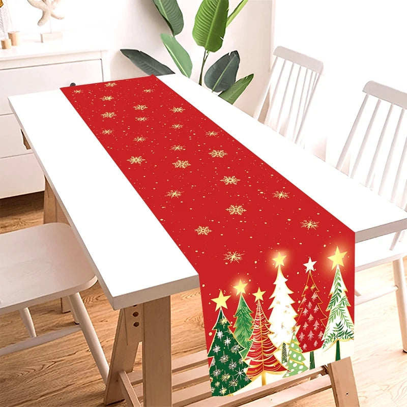 Christmas Table Runner Merry Christmas Decoration for Home Xmas Party Decor 2025 Navidad Notal Noel Ornament Happy New Year 2026