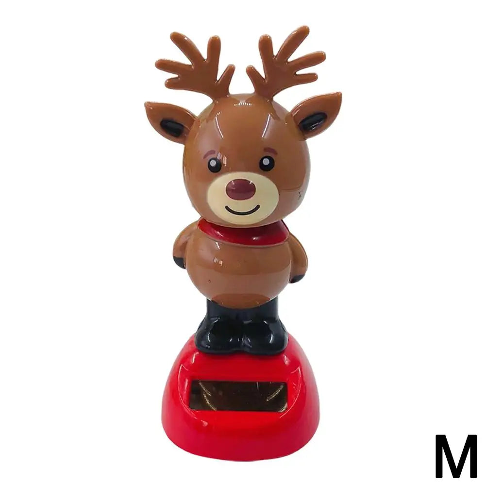 Christmas Car Decoration Solar Dancing Santa Claus Car Ornament Tree Elk Snowman Bobblehead Doll Merry Christmas Gift Accessory