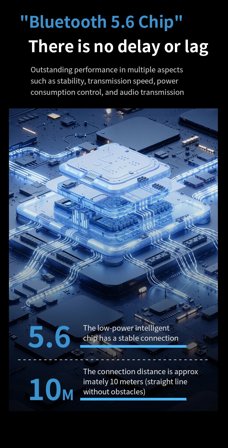 Earphone bluetooth Bluetooth headphonesTWS wireless Bluetooth earphones with long battery life, in-ear design, Bluetooth 5.6