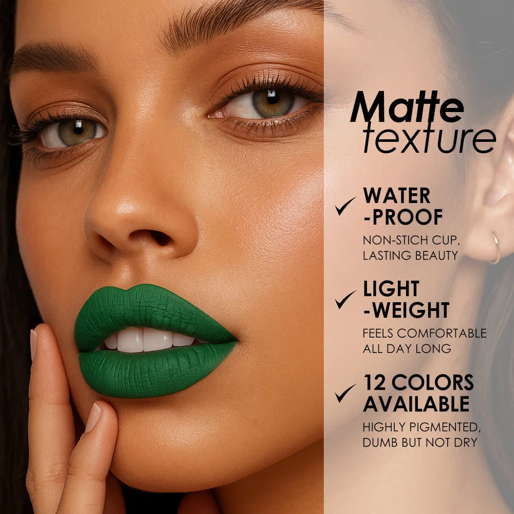 12 Color Halloween Makeup Kit, Face Body Paint & Matte Lipstick, Cruelty Free Lip Palette for Halloween Party Cosplay Costume