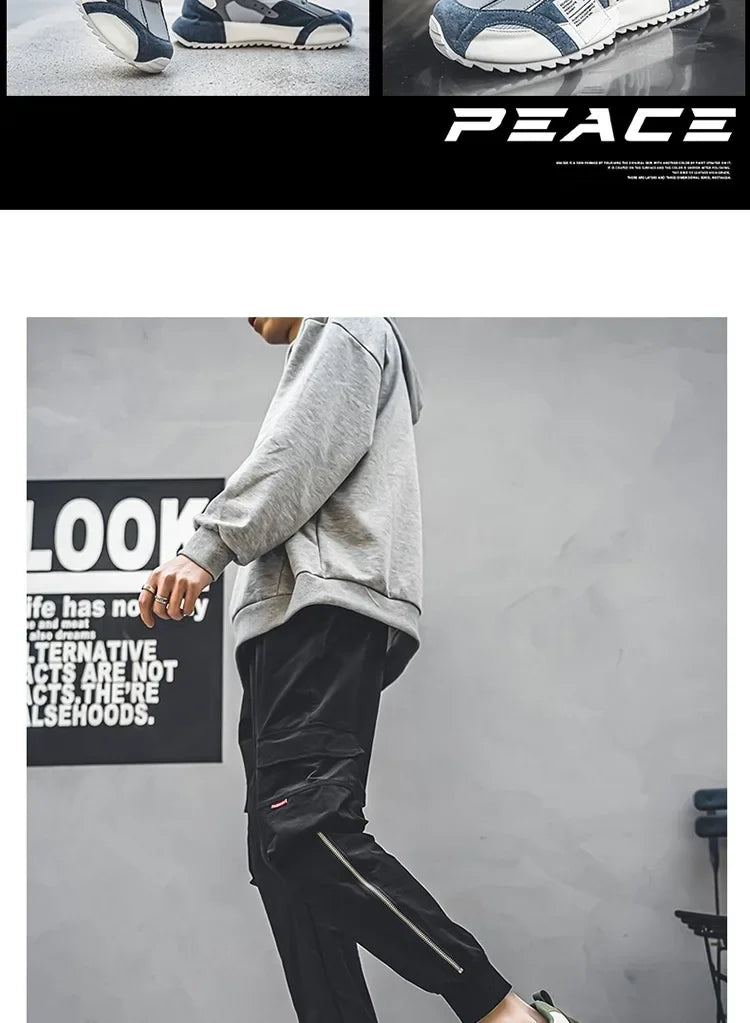 Shoes for Men Casual Sports Trend Designed Personality Elastic Band Vulcanized Shoes Men Sneakers Comfortable Breathable Shoes