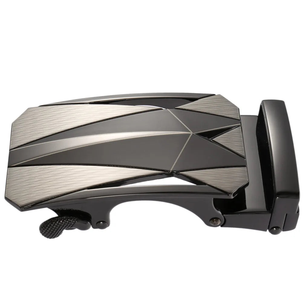 Men's Belt Buckle Accessories Business Ratchet Automatic Alloy Metal Buckle For 3.5cm Width Leather Belt Strap No Holes
