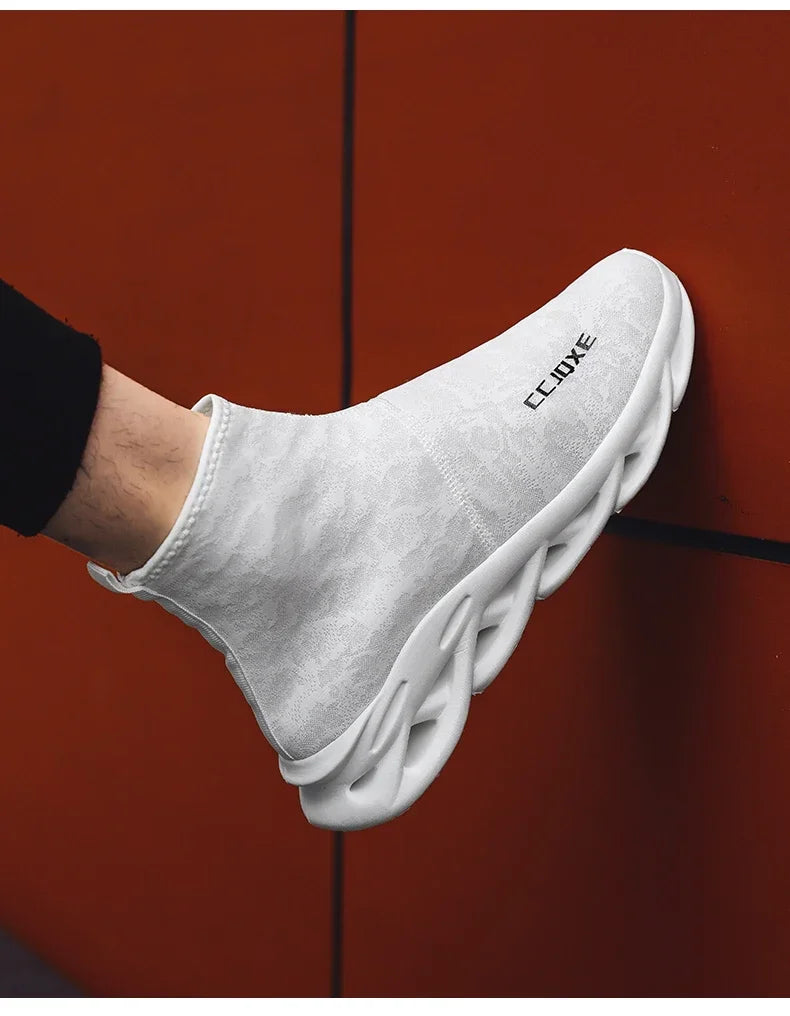 Socks Shoes for Men Black Sneakers Light Breathable Men Runing Shoes Outdoor Platform High Top Men Shoes New Unisex Sport Shoe