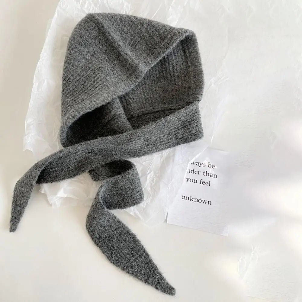 Fashion Winter Balaclavas Cap Warm Thick Knitted Hooded Hat Ski Windproof Neck Collar Scarf Cap Beanie