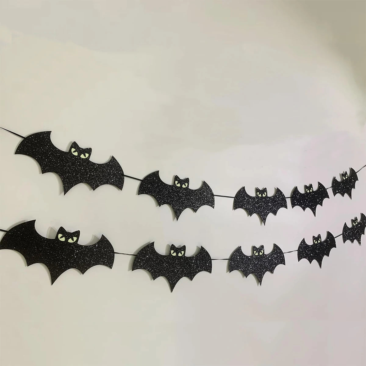 Halloween Fluorescence Bat Banners Ghost Bat Hanging Streamers Decorations Halloween Party Decorations Backdrop Decorations