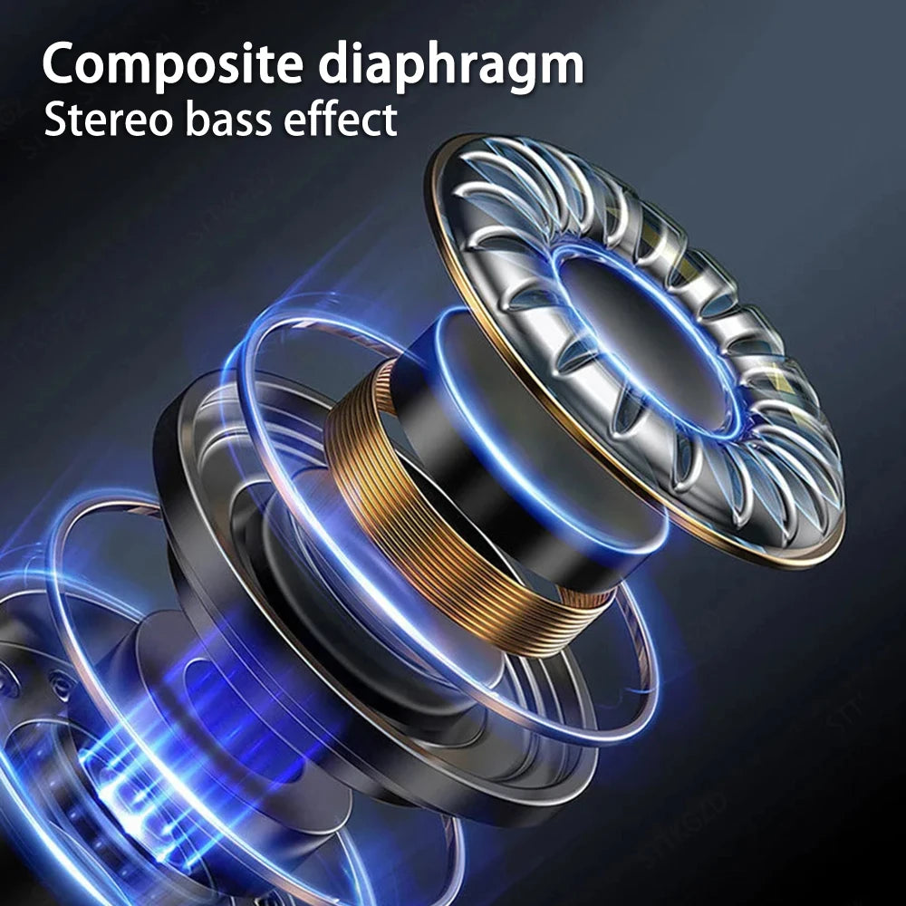 Wireless Headphones Bluetooth 5.4 Ear Hook Earphones with Microphone Handsfree HD Call Noise Cancelling Headset for Driving