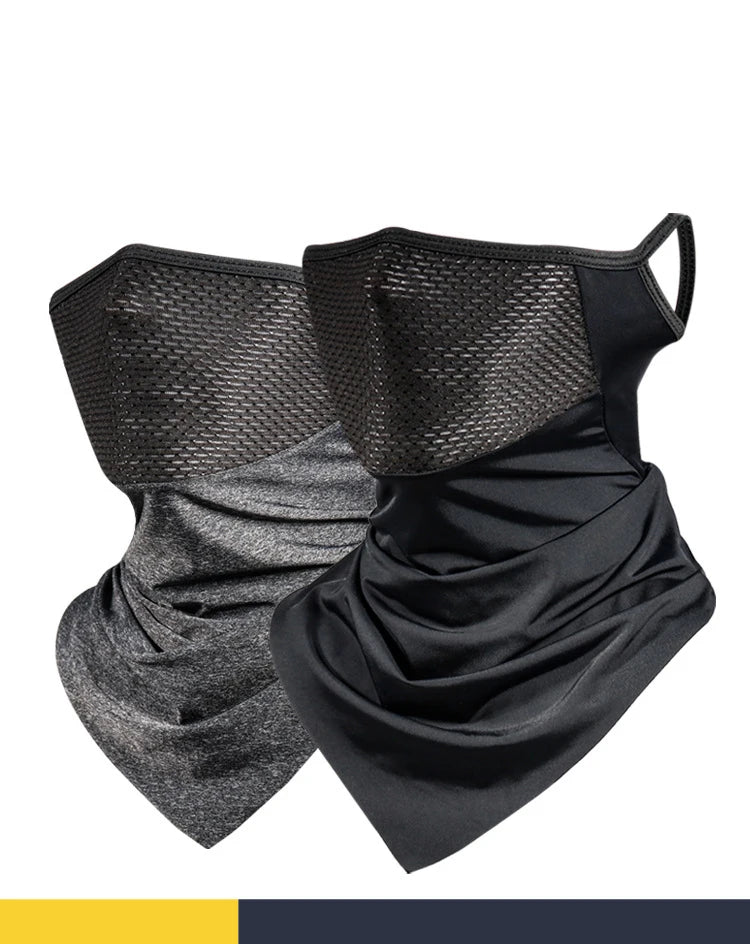Summer Men Mask Full Face Bicycle Neckerchief Cycling Bandana UV Protection Mask Breathable Ice Silk Outdoor Hanging Ear Scarf