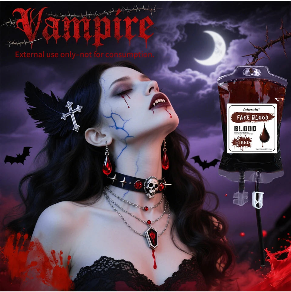 Halloween Blood Makeup Realistic Washable Fake Blood for Zombie Monster Clothes Body Paint Halloween Makeup