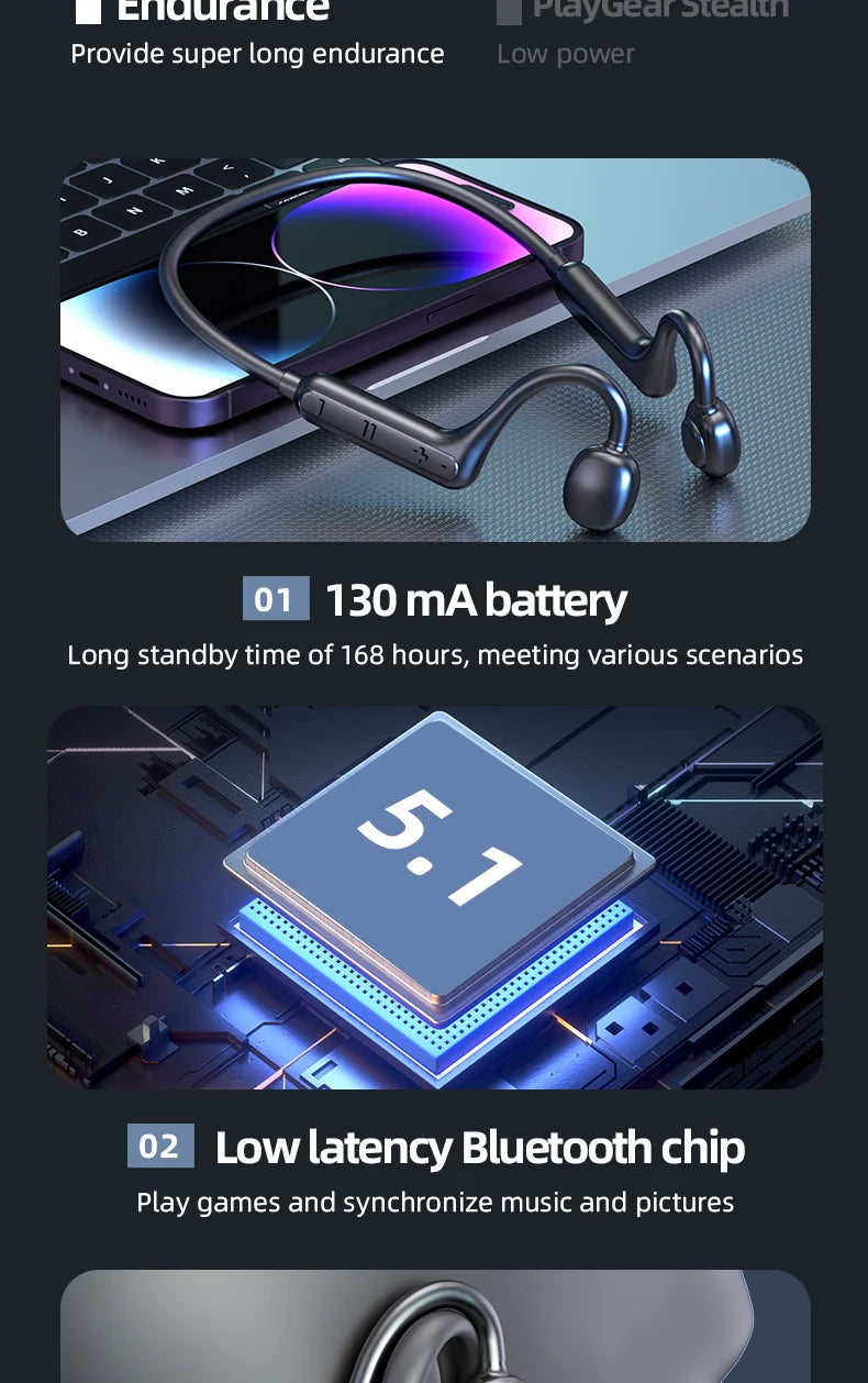 Ks15 Bluetooth Earphone Neck Mounted Wireless Headset With High Power Sound Conduction And Long Battery Life