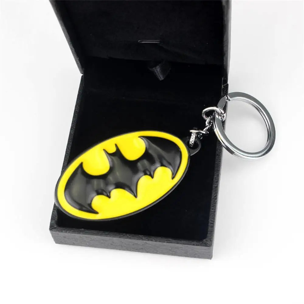 Marvel Avengers Keychain Superhero Bat Badge Metal Pendant Keyring Car Backpack Key Holder Fashion Jewelry Accessories for Men