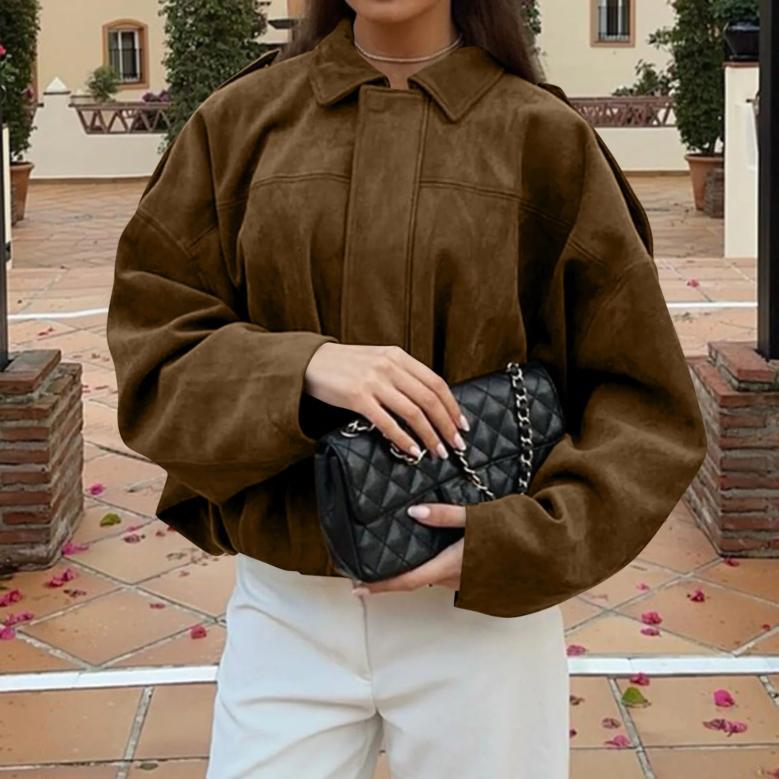 Women's Jackets Coat Fashion Turn-down Collar Long Sleeve Loose Coats Vintage Female Outerwear Chic Street Youth Jackets Tops