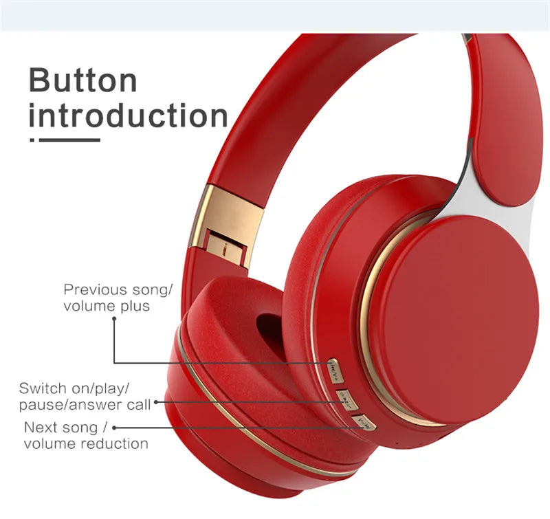 Wireless Headphones Bluetooth 5.0 Headset Foldable Earphones HiFi 9D Bass Stereo Earphone Sport Headset With Microphone