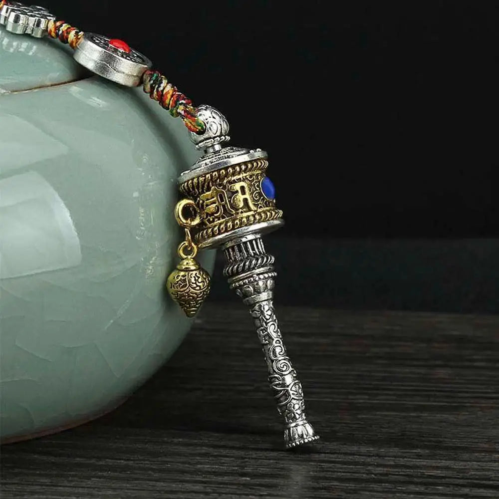 Accessories Car Ornament Women Men Jewelry Bag Pendants Key holder Vajra car keychain Prayer Wheel Pendants Buddhist keychain