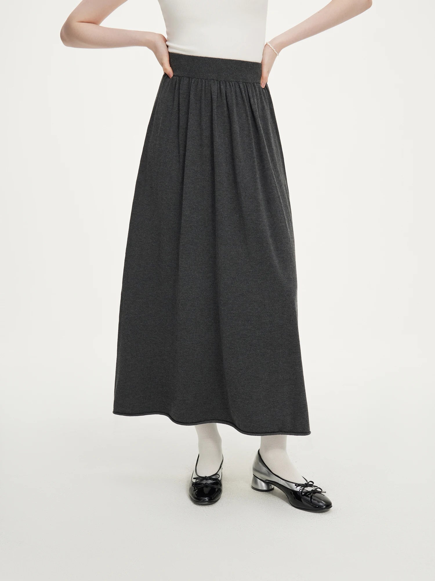 FSLE Wool Knitted Suit For Women 2024 Autumn New Elegant All-match Casual Top Skirts Female Two-pieces Suit 24FS13043 24FS13044