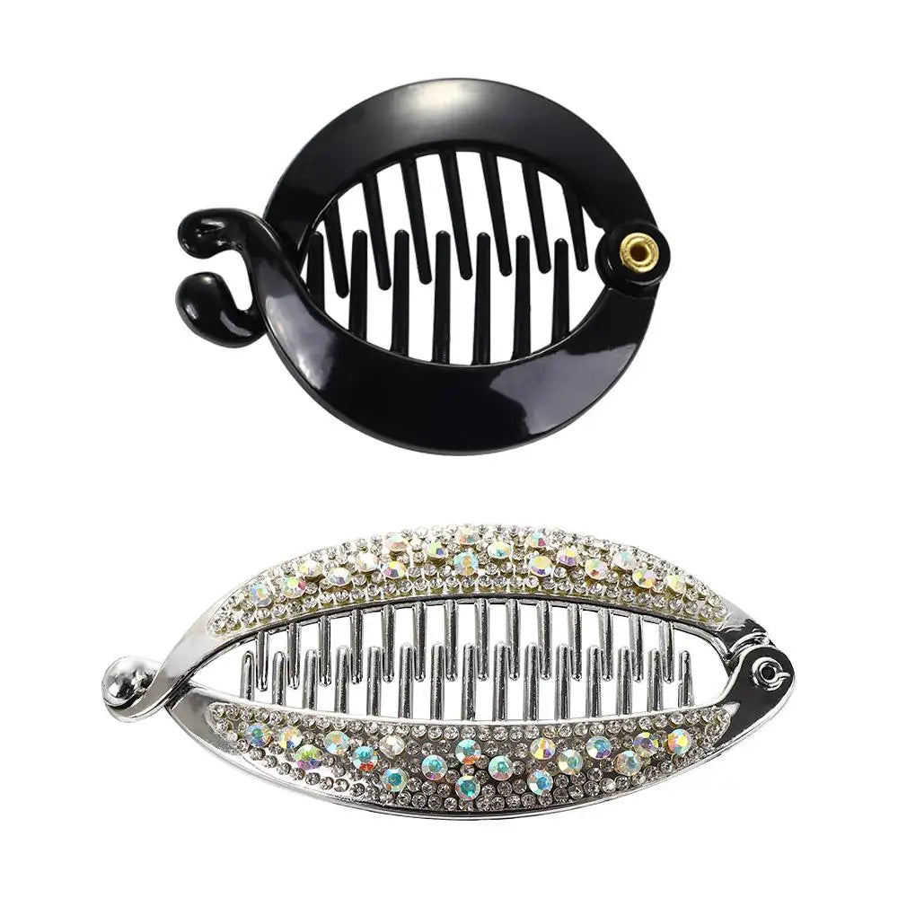 Fashion Accessories Women Rhinestone Banana Clips Barrettes Hairpins Hair Claws Fish Clip Hair Clips
