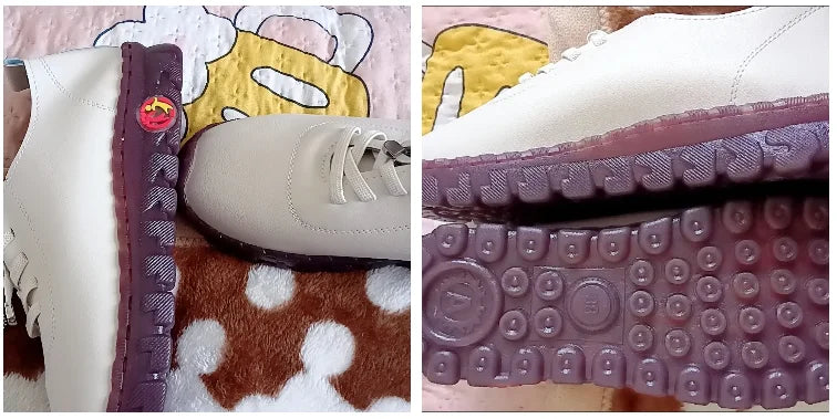 Spring Shockproof Orthopedic Shoes For Women Autumn Lace Up Flats Women's Loafers Ladies Comfort Moccasins Female Driver Shoes