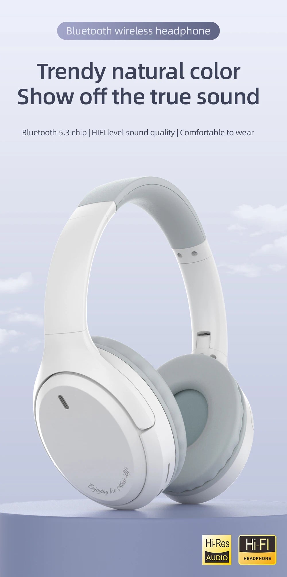 Headset Over-Ear Hood Wireless Bluetooth Earphones 5.3 Gaming Sports Earphone bluetooth Music Headphone High Fidelity Foldable