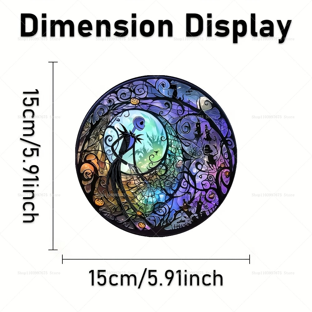 The Nightmare Before Christmas Jack Skellington Sun Catcher 2D Flat Acrylic Hanging Sign for Home Garden Wall Decor Kids Gift
