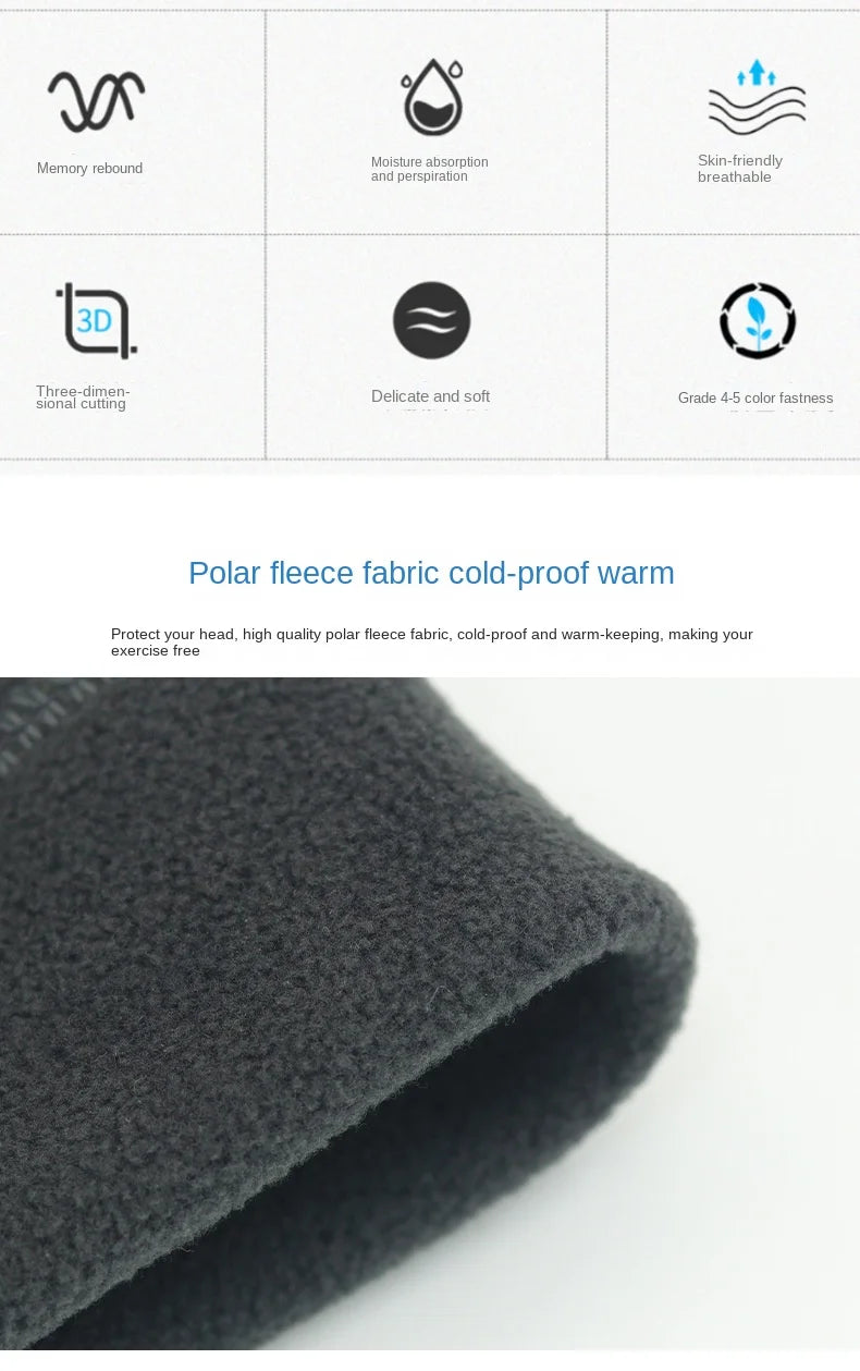 Winter New Fleece Hat Tactical Windproof Outdoor Hiking Accessories Hunting Military Men Caps Snowboard Cycling Warmer Beanies