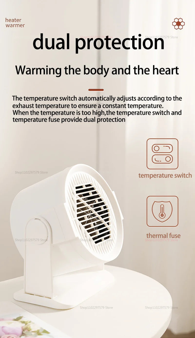 Portable Small Electric Heaters for Home Energy Saving Quiet Foot Warmer Fast Heating Indoor Warm Air Blower