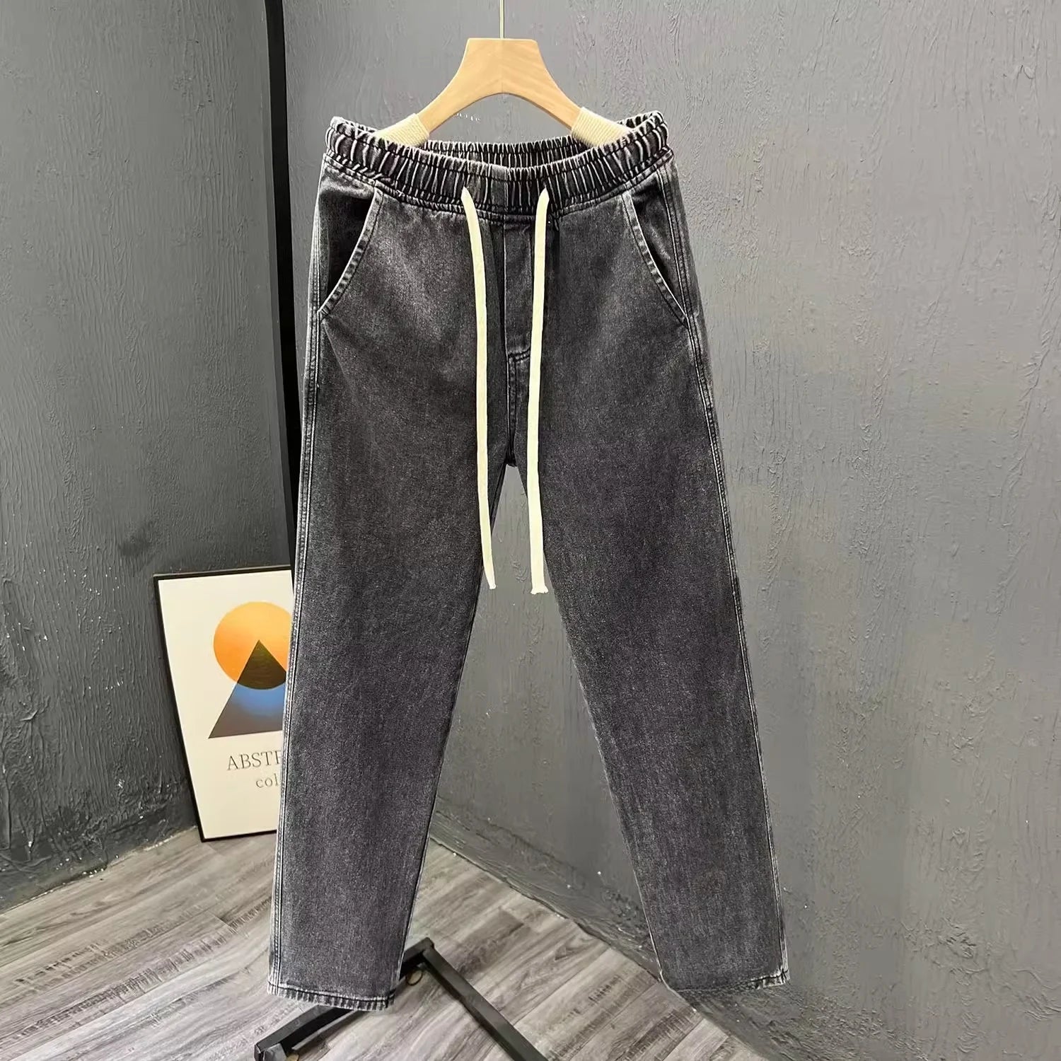 Men's Casual Loose Straight Leg Jeans Thin Wear Resistant Spring Autumn Vintage Workwear Trousers Comfortable Denim Pants