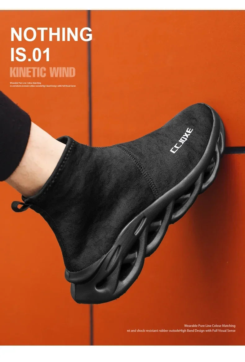 Socks Shoes for Men Black Sneakers Light Breathable Men Runing Shoes Outdoor Platform High Top Men Shoes New Unisex Sport Shoe