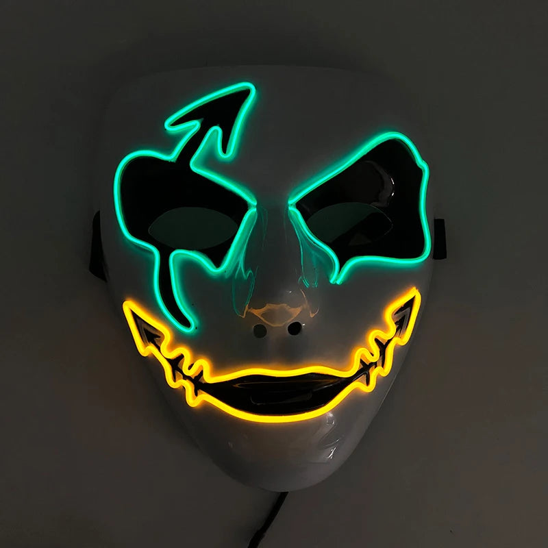 Halloween Carnival Party Costume Decoration Luminous LED Mask Halloween Mask LED Maske Light Up Party Masks for Glow Party