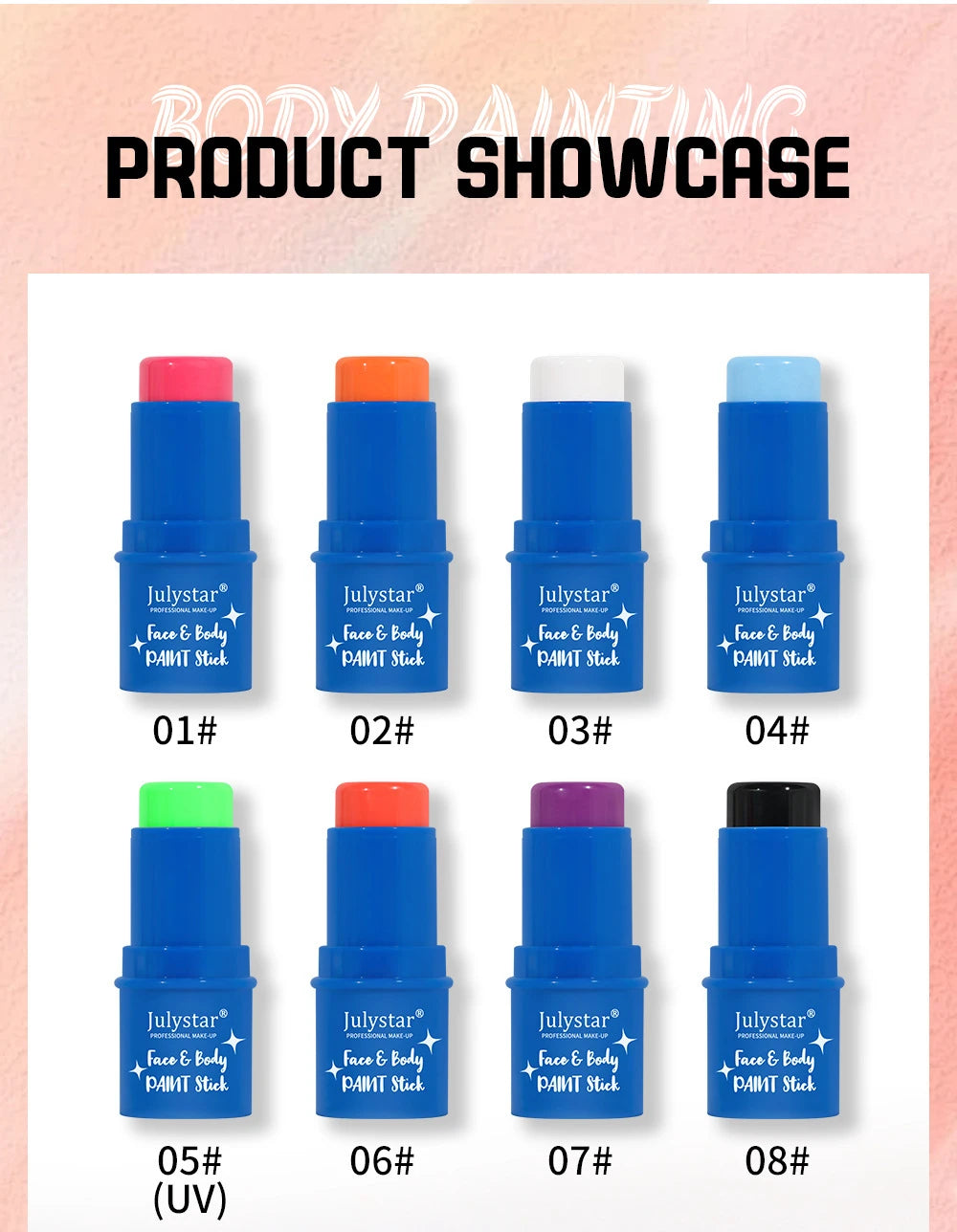 Halloween Body Face Paint Eyeshadow Stick Cosplay Makeup Cosmetics Fake Blood Waterproof Luminous White Halloween Face Painting