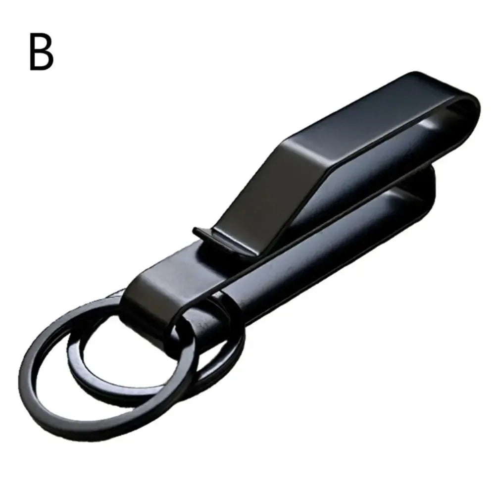 Fashion Men's Business Genuine Leather Belt Buckle Clip 2 Loops Key chain Key Ring Holder Men Apparel Accessories