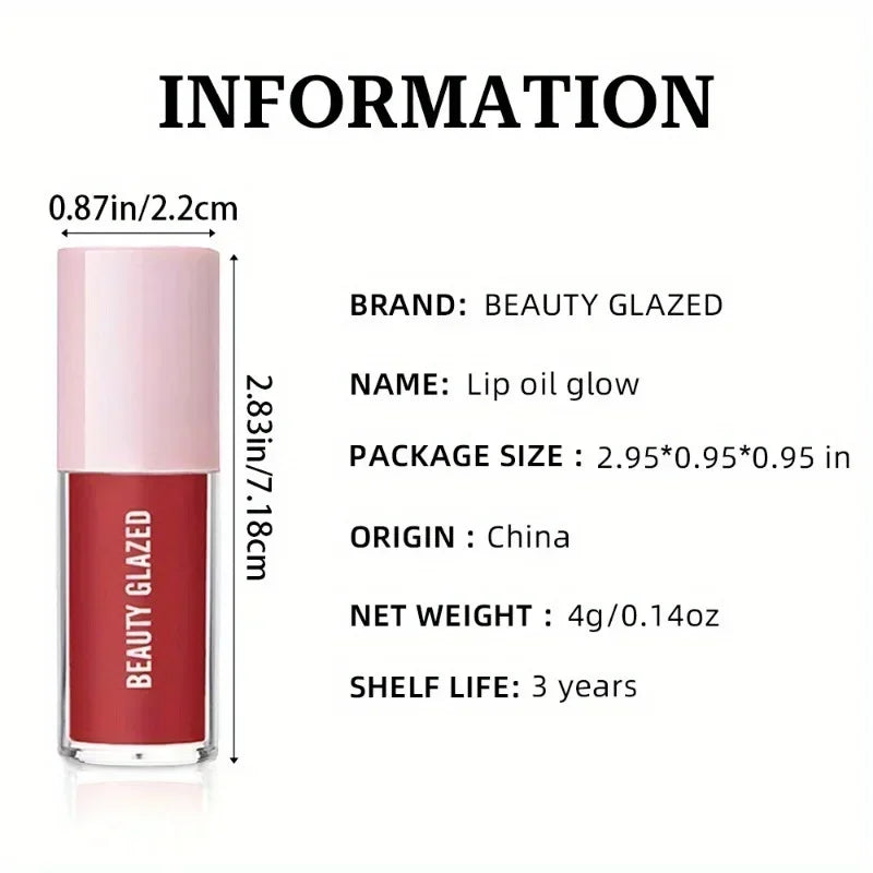 BEAUTY GLAZED Black Transparent Lip Gloss,Nourishing, Anti-aging, Brightening Lips, Lip Care Oil ﻿