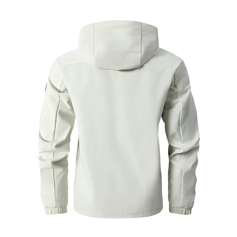 Fashion Men's Casual Windbreaker Jackets Hooded Jacket Man Waterproof Outdoor Men's Spring-Autumn Outdoor Shell Jacket