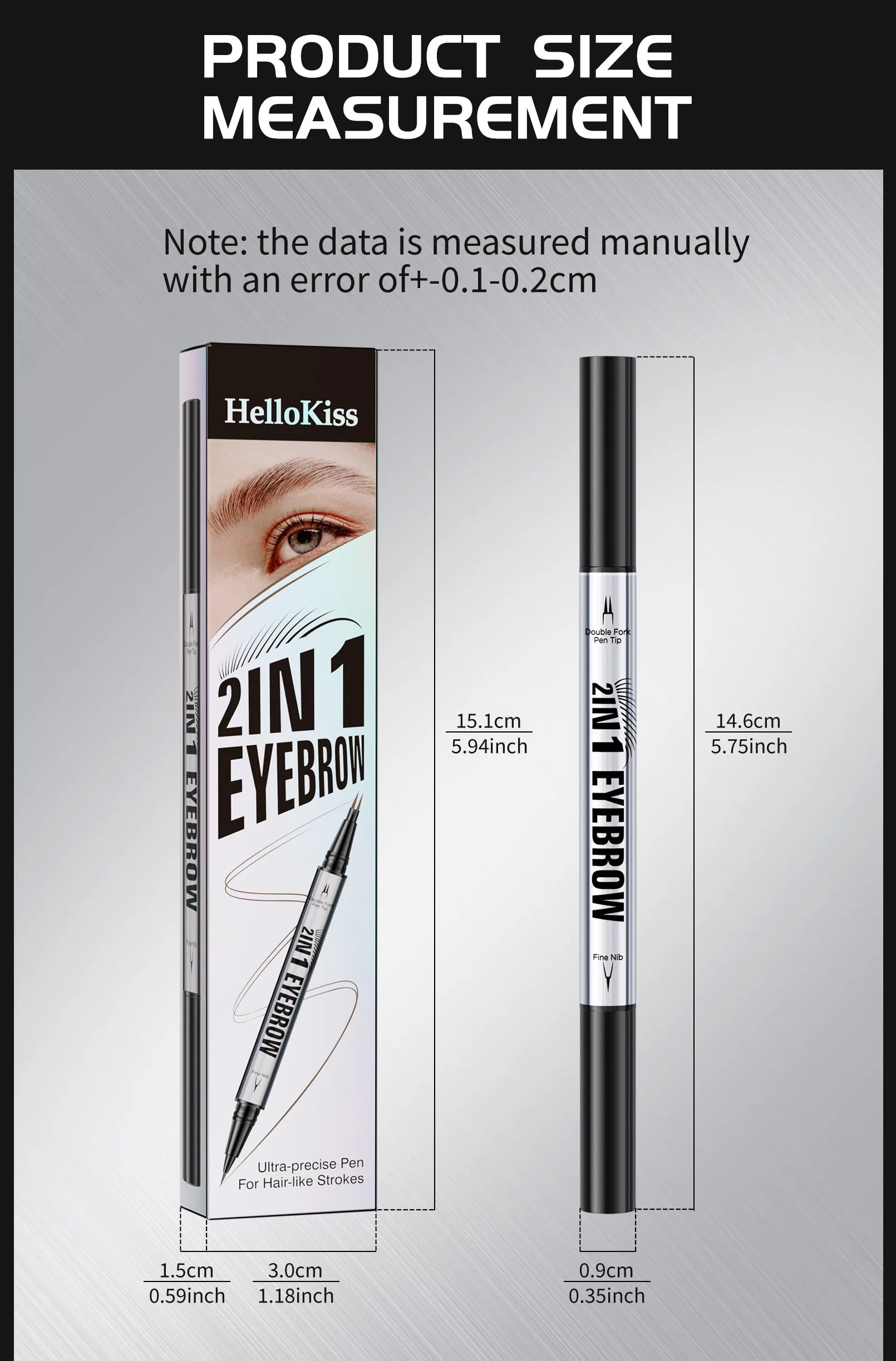 Two-pronged Eyebrow Pencil Waterproof Two-in-one Liquid Eyebrow Pencil Curved Eyebrow Pen With Fork And Precise Brush Tip Makeup