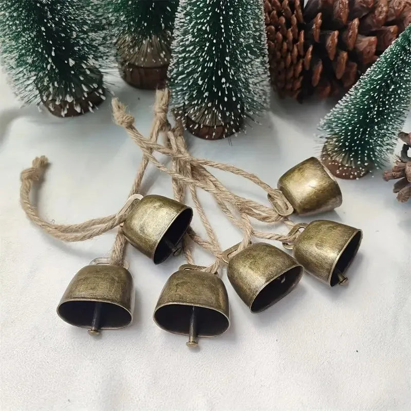 [Christmas] Cow and Sheep Bells, Pet Bells, Christmas Decoration Jingle Bells on Twine, Twine Cow Bells.Christmas Decorations