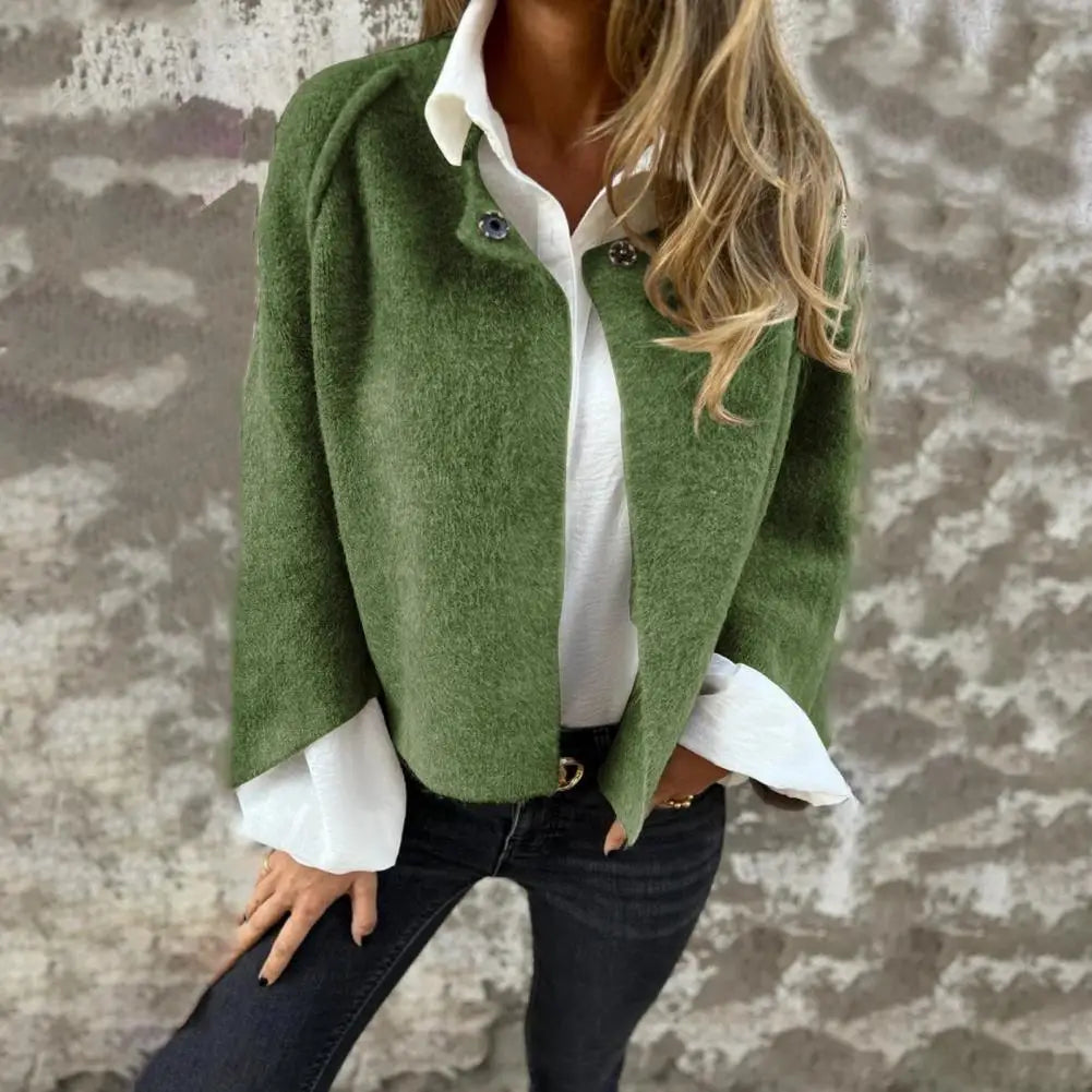 Loose-fitting Women Jacket Cozy Winter Women's Fleece Cardigan with Windproof Technology Stylish Outdoor Coat for Maximum Heat