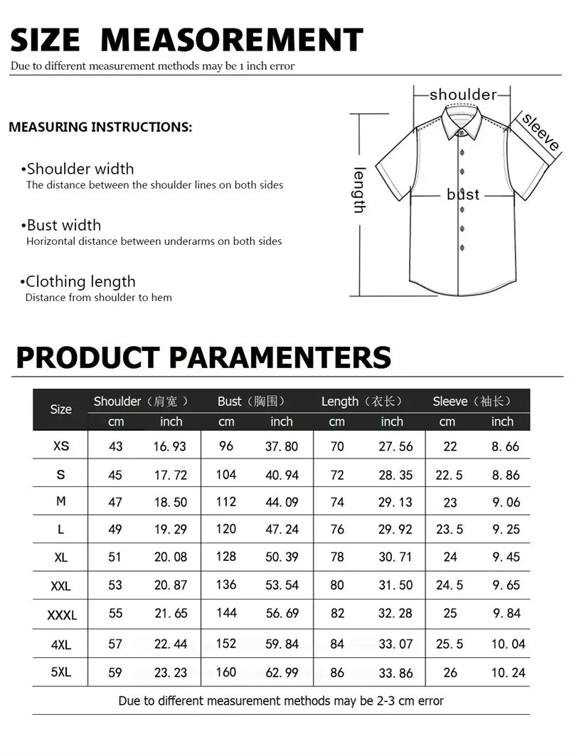 Men's short-sleeved shirts for casual daily wear. Large men's summer slim, light, elastic and iron-free business shirts