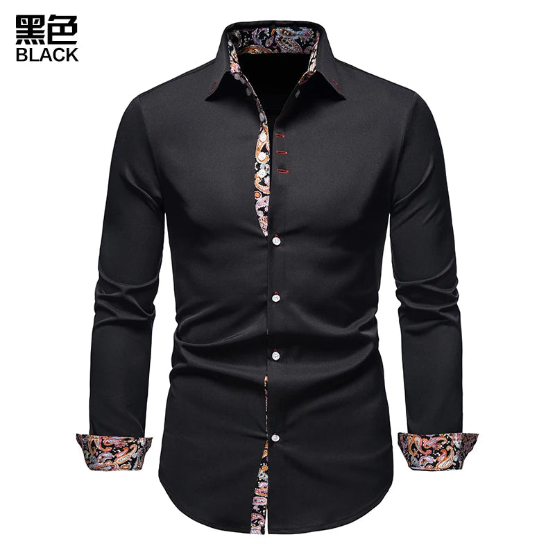 Men's Shirt with Collar White Shirts Man Long Sleeve Men's Shirts Mens Polo Shirts for Men Famous Brands Camisa Social Masculina