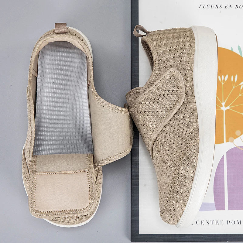 Open Shoes for Elderly Adjustable Diabetic Shoes Swollen Foot Fat Wide Hallux Valgus Bunion Orthopedics Thumb Eversion Men Women